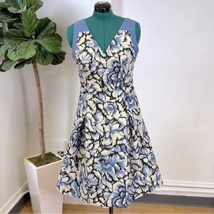 Carolina Herrera Sleeveless Feathered-Floral Dress Size 14